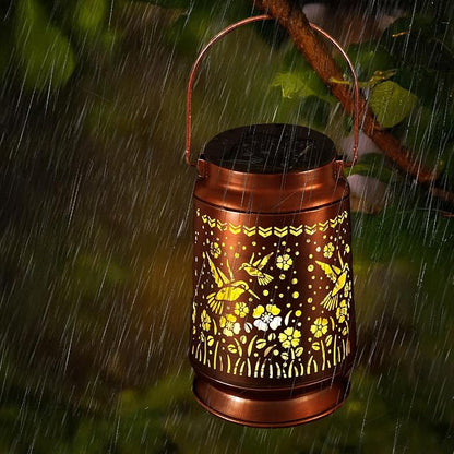 Solar Lanterns Outdoor Waterproof Gifts for Women Grandma Gifts for Mom Hummingbird Garden Decor Solar Hanging Lantern Metal for Patio Yard Festival Pathway Landscape