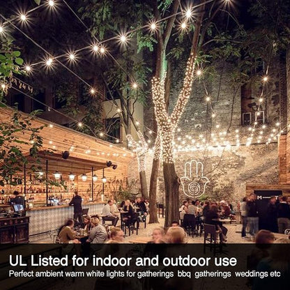 Banord 100FT G40 Globe String Lights, 2700K LED Outdoor Patio Lights String with 50 Dimmable Shatterproof Bulbs, Waterproof Connectable Hanging Lights for Backyard Porch Balcony Party, E12 Socket Base