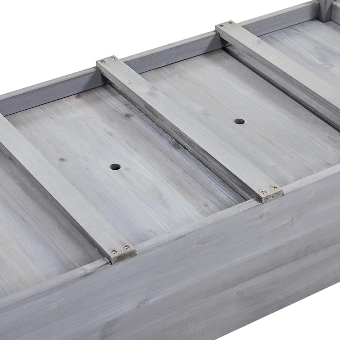 Topeakmart Elevated Planter Bed Outdoor, Wooden Raised Garden Bed, Rectangle Raised Bed with Stable Structure Wooden Garden Box Standing Planter for Garden/Patio/Backyard/Outdoor,2pcs