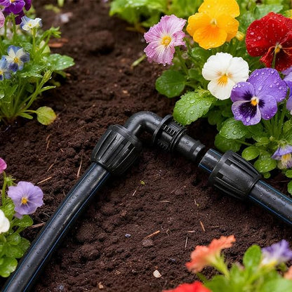 Drip Irrigation Elbow Fittings, 10 Pieces 1/2'' Dripline Locked Barbed Elbow Connectors for 1/2 Inch Irrigation Tubing (1/2" ID x 0.670" OD) 90 Degree Corner for Garden Sprinkler Systems