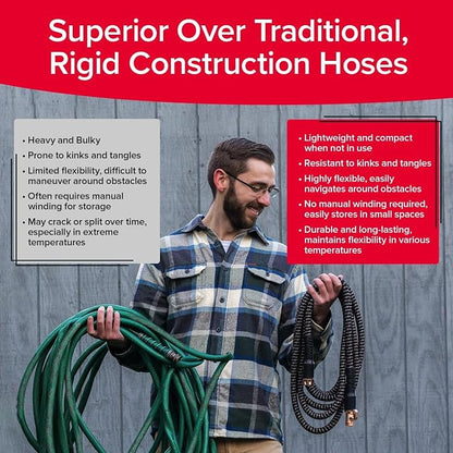 Pocket Hose 75 FT Copper Bullet Expandable Garden Hose w/10 Pattern Thumb Spray Nozzle AS SEEN ON TV 650psi 3/4 in Patented Lead-Free Ultra-Lightweight Solid Copper Anodized Aluminum | 10 pattern thumb spray nozzle, anti-burst upto 650 psi, 3/4 in, lea...