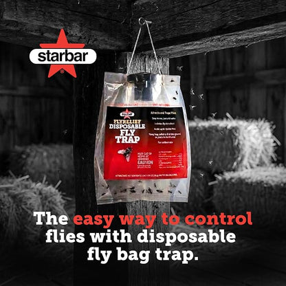 Starbar FlyRelief Disposable Fly Trap Bags, 4-Pack, Outdoor Traps