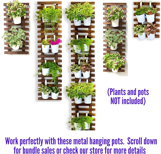 ShopLaLa Large Hanging Wall Planter for Indoor Plants (5 Pack) Wooden Decor | Wall Bathroom Decorations Living Room Home Plant Shelves Vertical Garden Huge Unique Farmhouse Vintage Rustic