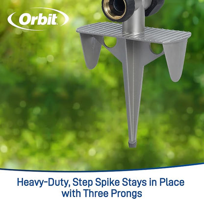 Orbit Lawn Sprinkler 56946 | Heavy‑Duty Brass Impact Head | Adjustable 360° Coverage | Up to 90 ft Diameter | Zinc Spike Base | Durable Outdoor Watering