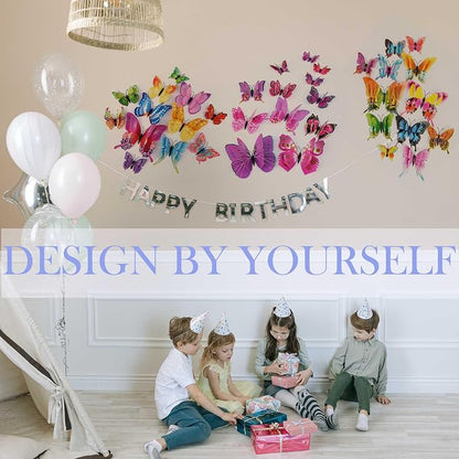 OPSEAM Butterfly Wall Decor 24/48 PCS, 3D Butterflies Stickers for Party Decorations with Magnets (Swallow, 24)