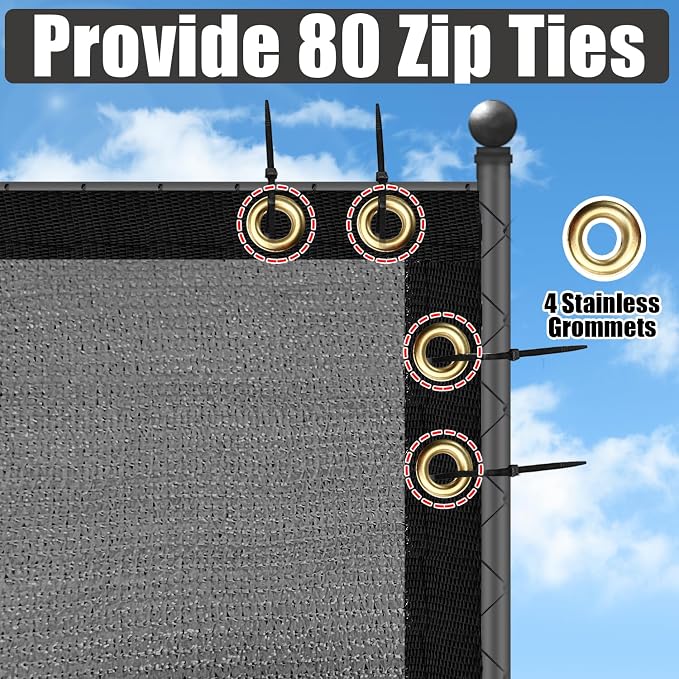 Gray 4FT X 50FT Outdoor Privacy Screen Fence & Mesh Shade Net Cover, Ideal for Garden and Backyard - Enhances Privacy for Fencing & Chain Link, Perfect for Patio Privacy Wall, Slats，Freestanding