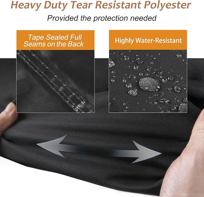 NettyPro Patio Cushion Storage Bags 2 Pack Water-Resistant Extra Large Bag for Outdoor Cushions Heavy Duty Patio Furniture Storage Bag 65 Inch, Black