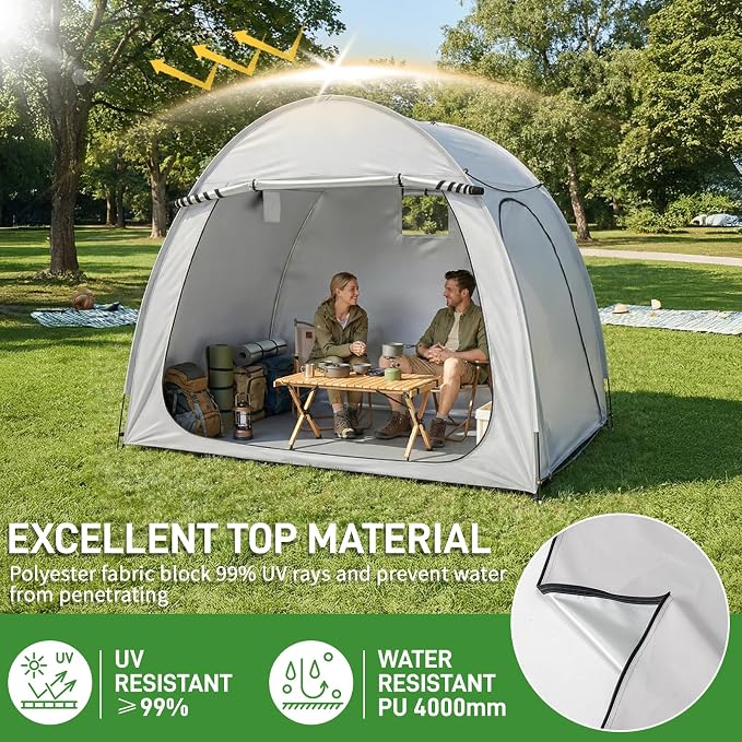 Outvita Portable Bike Tent Cover for 4-5 Bikes, Garden Tools | Outdoor Bicycle Storage Sheds 210D Oxford Fabric PU 4000 for Motorcycle, Lawn Mower, Camping, Travel