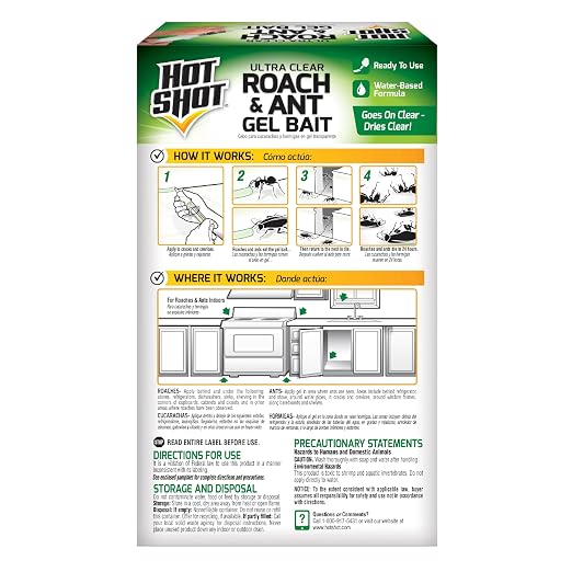 Hot Shot Ultra Clear Roach & Ant Gel Bait, 2.5 Ounces, Water-Based Gel Bait Dries Clear To Kill Roaches And Ants Indoors, Works In Minutes To Kill Queen And Entire Ant Colony, Roaches And Eggs