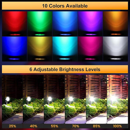 20W RGBW Outdoor LED Landscape Lighting, Color Changing Spotlight with Remote, 1880LM IP66 Waterproof Spot Lights for Yard Garden Pathway Christmas Decoration, 120V Plug in US Cord, 2 Pack