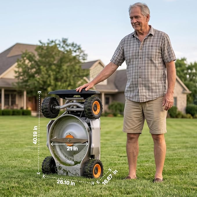Mowrator S1 4WD 18Ah Remote Control Lawn Mower with Wide Wheels, All-Season Yard Care, 85% (40°) Slope Climbing, with Leaf Shredding Vacuum, 21" Width, 1.5–4.3" Cutting Height, Up to 1.12 Acres