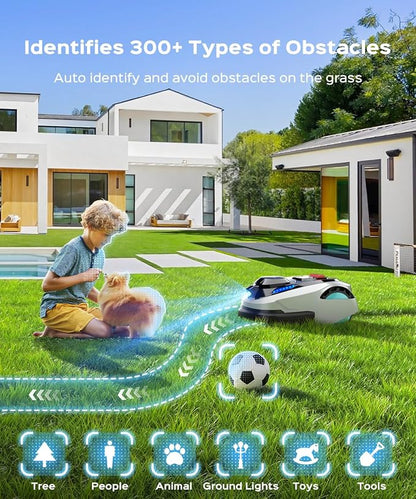 YARDCARE N1600 PRO Wireless Robot Lawn Mower, RTK+Vision Navigation, 0.4 Acre Coverage, APP Smart Control, Multi-Zone Mowing, Ordered Cutting Path, Smart Robot Lawn Mower for Yards