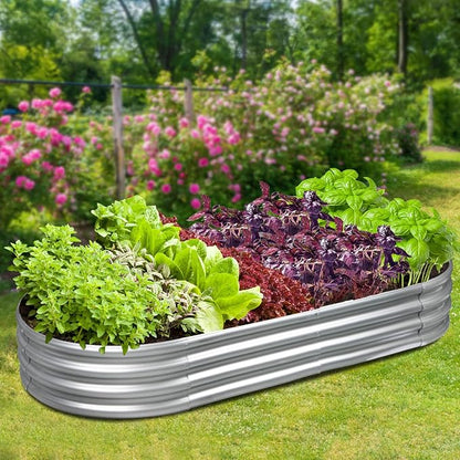 GADI Metal Raised Garden Bed 7×3ft Galvanized Planter Box for Vegetables, Flowers, Herbs, and Succulents, 2 Sets