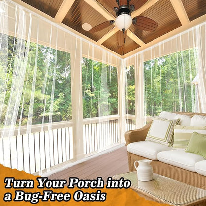 ANPHSIN 40x10ft Ultra fine Mosquito Net for Patio - Mesh Netting Screen for Outdoor Garden Porch Balcony, Protects Skin & Plants from Bugs, Birds, White