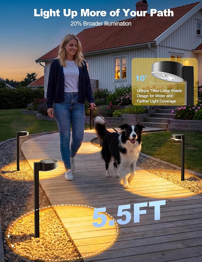 VOLISUN Solar Pathway Lights Outdoor, 12 Pack 3CCT(3000K/4500K/6000K) Bright Solar Walkway Lights, Auto On/Off, Landscape Path Lights with Optical Len & IP65 Waterproof for Yard Patio Walkway Driveway