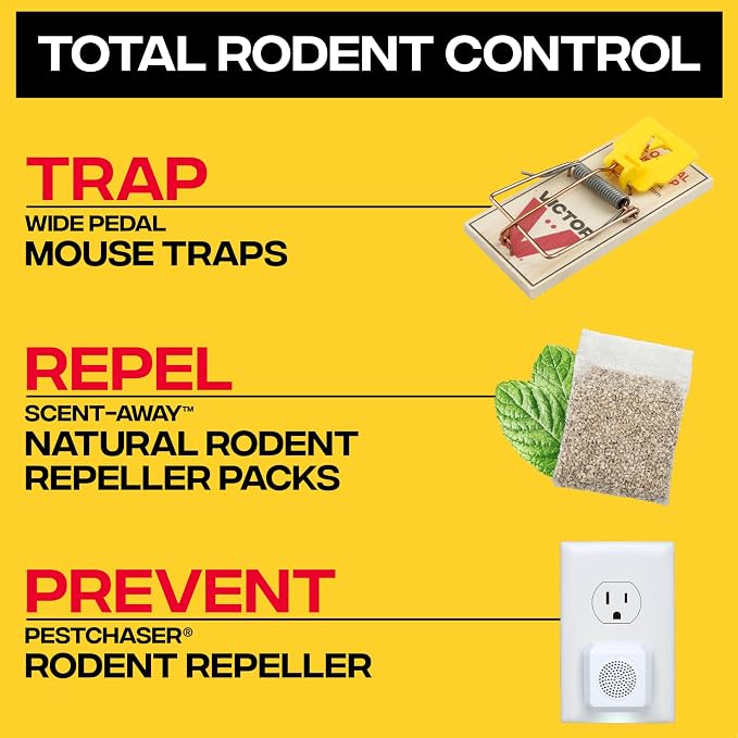 Victor Mouse Traps, 12-Pack Plastic Pedal Snap Traps, FSC Certified Wood | Indoor Rodent Control Reusable Mousetraps for Mice Pest Control Effective Instant Kill