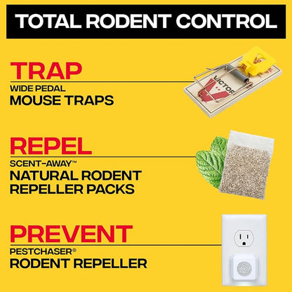 Victor Mouse Traps, 12-Pack Plastic Pedal Snap Traps, FSC Certified Wood | Indoor Rodent Control Reusable Mousetraps for Mice Pest Control Effective Instant Kill