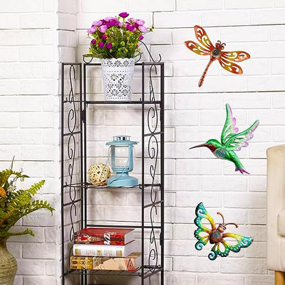 Hummingbird Butterfly Dragonfly Metal Wall Art, Hanging Wall decor Indoor | BVLFOOK; Ornament for Indoor Outdoor; 3 pack 9 inch; Living Room décor; Bedroom; Garden; Porch; Patio; Balcony