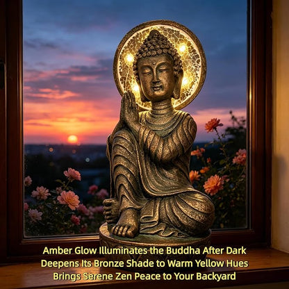 Buddha Statue Outdoor, 11.5in,Solar Buddha,Buddha Statue,Garden Buddha Statue Outdoor,Buddha Decor,Zen Garden Decor Outdoor,Garden Statue Deals Buddha 002