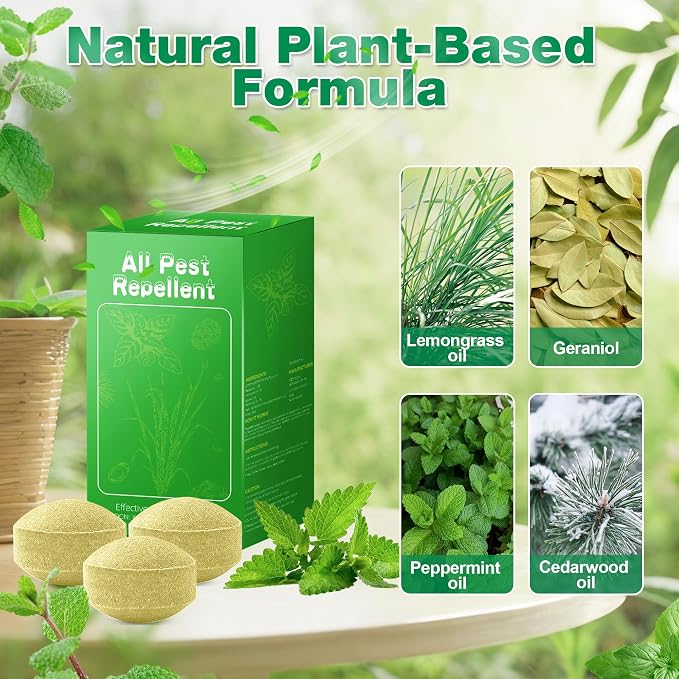 36 Pack Peppermint Oil Bat and Bird Repellent, Natural Eagle Repellent for Attic Indoor Outdoor Patio Garden Porch, Pet and Family Safe, Ready to Use, Yellow
