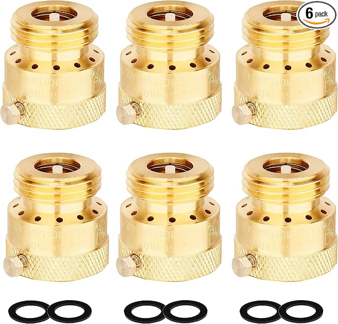 WHK Hose Bib Backflow Preventer Vacuum Breaker,Garden Hose Check Valve to Connect 3/4 Inch Outdoor Faucet Spigot,Sprinkler,RV,Anti-Siphon,6 Packs