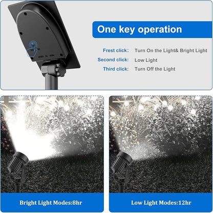 Solar Spot Lights Outdoor, Landscape Spotlights IP65 Waterproof 9.8ft Cable, Dusk to Dawn Solar Uplights for Trees Garden Yard Driveway Porch Walkway Pool (6-in-1, 6000K Cool White)