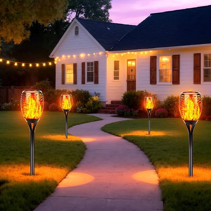 Walensee Solar Lights Outdoor with Flickering Flame,96 LED Solar Torch Lights Waterproof,43" Tall Super Larger Size Torches for Outside Garden Patio Yard Pathway, 6 Pack