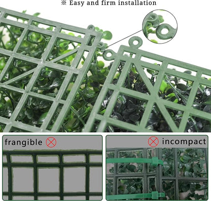 Bybeton 6pk 20"x20" Boxwood Grass Wall UV-Anti Privacy Fence Screen | 6pk Dense Boxwood Grass Wall. UV-Anti & Odorless. Easy DIY Snap-Lock. For Fence, Balcony & Garden.