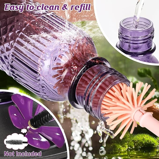 FEED GARDEN Glass Hummingbird Feeder for Outdoors Hanging, 16 oz Leak-Proof Nectar Feeder with Bee Guards & Ant Moat, 4 Metal Flower Feeding Ports, 360° Perch Ring, Easy Refill & Clean, Purple
