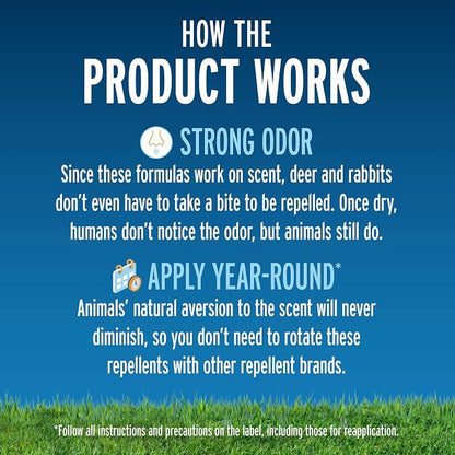 Liquid Fence Deer And Rabbit Repellent Concentrate 40 Ounces, Apply Year-Round