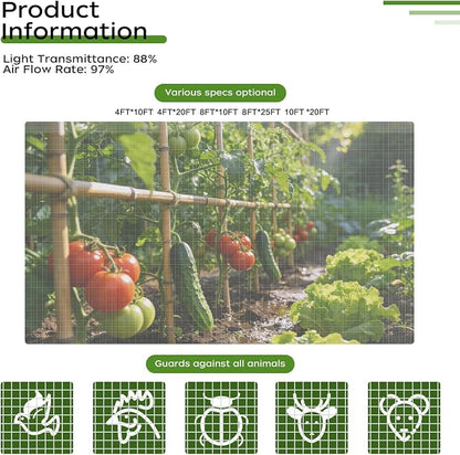 Garden Netting & Plant Netting, 10'x20' Fine Mesh Plant Protection Barrier, Garden Net Covers for Raised Beds, Mesh Fencing & Tree Net Bags, Protect Vegetables, Fruits, Plants & Flowers