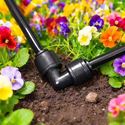 30 Pieces 1/4 Inch Drip Irrigation Elbow Fittings - 1/4'' Drip Line Push-to-Fit Connectors for 1/4 Inch Drip Irrigation Tubing Leak Free Lock Elbow Parts for Drip Irrigation System