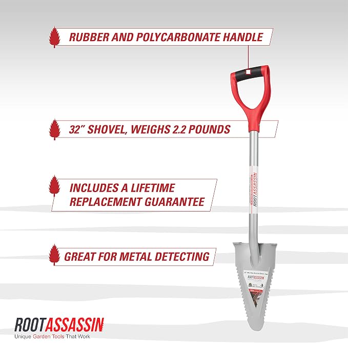 32" Mini Root Assassin Garden Shovel/Saw - THE Original & Best Award Winning Combo Gardening Spade Tool, Yard, Root, Stump, Tree Removal, Landscaping, Trimming Specialized Digging (32" Shovel/Saw)