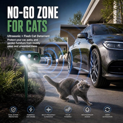 2026 Sonic Fortress Pro Deer Repellent Devices, Solar Ultrasonic Racoon Squirrel Repellent Outdoor Motion Activated Animal Repeller Cat Deterrent Light to Scare Rabbit Skunk Dog Out of Garden Yard(4)