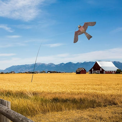 Bird Hawk Flying Kite with Pole Crops Farm Protector Bird Scarer Flying ONLY 6M Pole Without Kite
