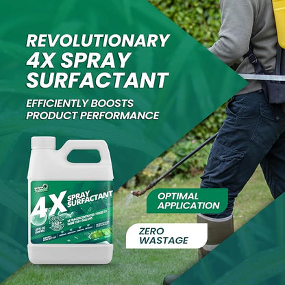 32oz 4X Non Ionic Surfactant - Makes 250+ Gallons - Nonionic Wetting Agent & Concentrated Surfactant Spray for Increased Product Efficacy, Ideal Spreader Sticker, No Foam Wetting Agent