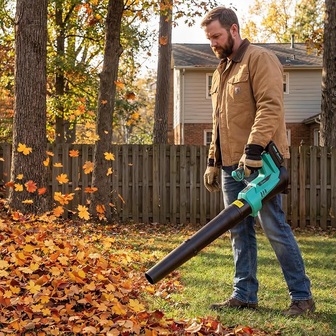 GarveeTech Cordless Leaf Blower - 550CFM & 150MPH, Electric Leaf Blower 2 * 2.0Ah Battery, 20V Blowers Cordless, Lightweight Battery Blowers for Lawn, Patio, Yard, Garden, Outdoor