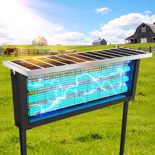 Large Solar Bug Zapper with High Powered for 4000 sq.ft, Powerful Outdoor Mosquito Zapper, Rechargeable Electric Fly Zapper for Patio Garden Backyard RV Camping Swimming Pool Pest Control