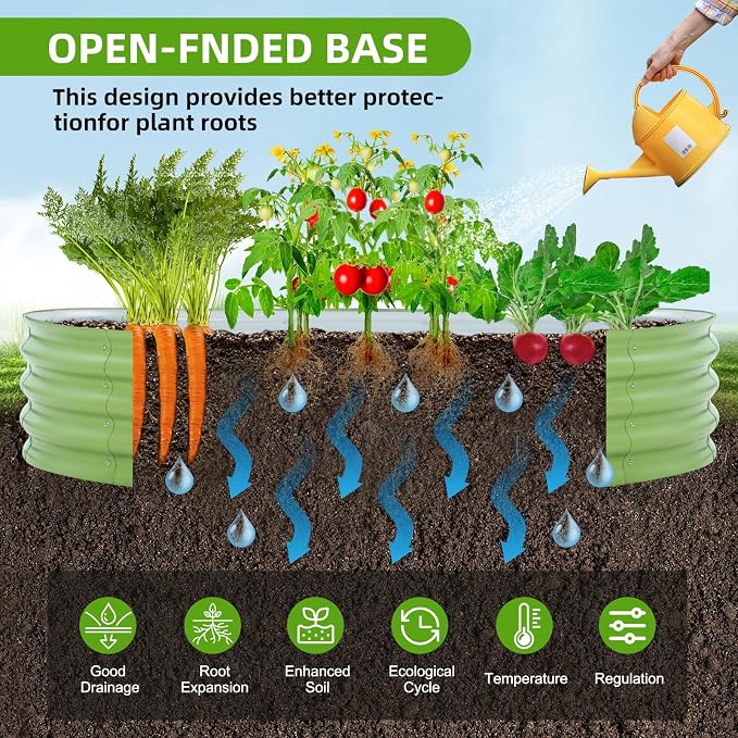 Galvanized Raised Garden Bed, 6x3x1 FT Thickening Planter Boxes Outdoor, Raised Beds for Gardening, Easy Assembly Large Garden Bed for Vegetables, Fruits, Flowers (Green, 2-Pack)