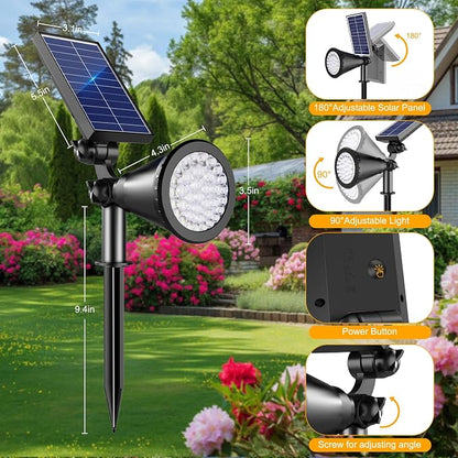 Solar Lights Outdoor Waterproof, 36 LEDs Adjustable Solar Spot Lights Outdoor, 2-in-1 Solar Powered Spotlight Landscape Lighting for Tree, Garden, Yard, Pathway- 3 Pack (Warm White)