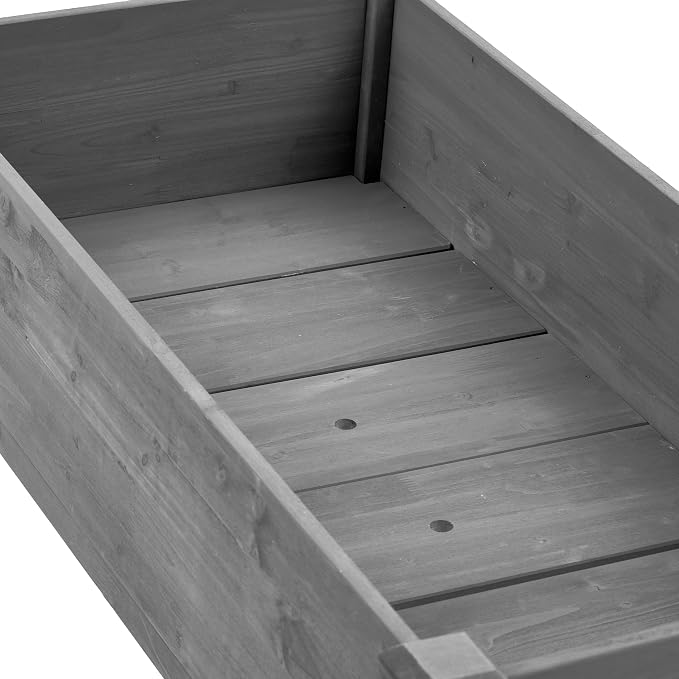 Raised Garden Bed with Legs Elevated Wooden Planter Box for Backyard Patio Balcony Deep Grow Box for Vegetables Flowers Fruits & Herbs (Grey, 48x24x30in)