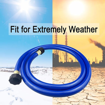 Darnassus PVC Garden Hose 1/2 Inch, 100 FT Flexible Water Hose Blue with Male and Female Plastic Fittings - No Leaking and Lightweight for Household Outdoors Lawns Patio