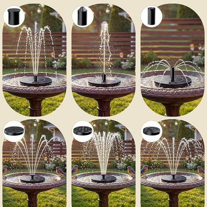 AISITIN Solar Fountain Pump with 6 Nozzles, 2026 Solar Bird Bath Fountains, Upgraded Floating Solar Water Fountain for Garden, Pond, Pool & Outdoor