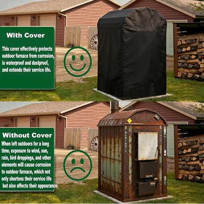 600D Thick Large Outdoor dust Cover Suitable for Central boilers, Garden Storage Sheds, Solar Sheds, Tool Storage Sheds, etc(M-53 * 76 * 81(in))