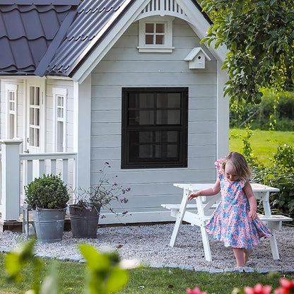 Shed Windows 2 Pack, Chicken Coop Windows 24" x 27" Black | Flush Mounted Small Windows with Tempered Glass and Fiberglass Screen for Shed, Barns, Playhouse, Household, Garage