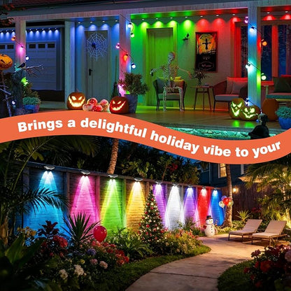 Outdoor Fence Lights Plug in, 100FT LED Fence Lights, App & Remote Control, 100 Scene Modes, IP67 Waterproof Outdoor Lights for Backyard, Patio, Deck - Brighter Than Solar Lights