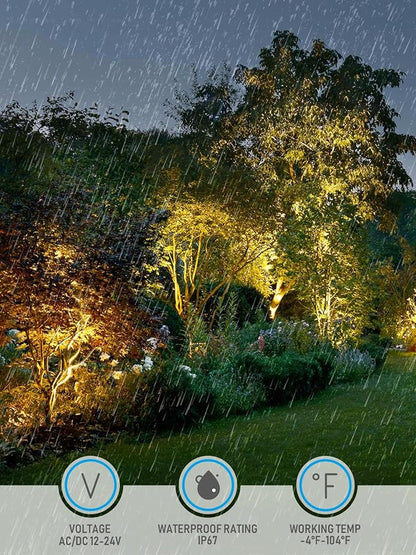 LEONLITE 6-Pack Dia.4 Inch 3000K Well Lights Shielded Top Rock Color | Landscape LED In Ground Outdoor, 12-24V AC/DC, CRI90, Low Voltage Garden Landscaping, Warm White, Aluminum