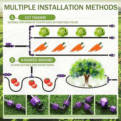 Tondiamo 1000' 5/8 Inch Drip Tape Irrigation Tubing Kit 8 Mil 6" Spacing Garden Hose Watering Tube Line Automatic Equipment for Garden Irrigation System Farms, Landscape, Lawn