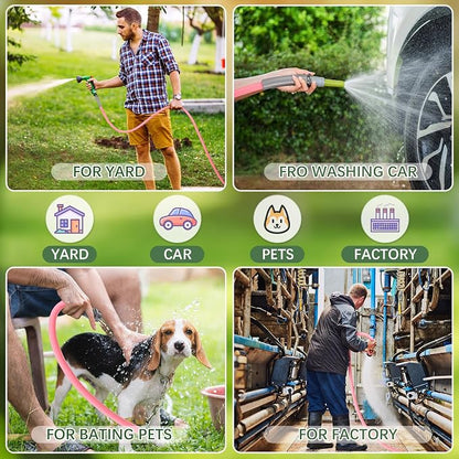 50 ft 1/2 Inch Pink Garden Hose Colors Garden Hose for Any Nozzle Drinking Water Safe Personalized Color for Outdoor Living