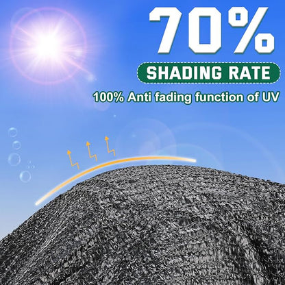 Kesfitt 70% Shade Cloth 10x20 ft, Breathable HDPE Mesh Sun Shade Tarp for Garden & Greenhouse, UV Resistant Outdoor Shade Fabric with Copper Grommets for Plants, Patio, Yard